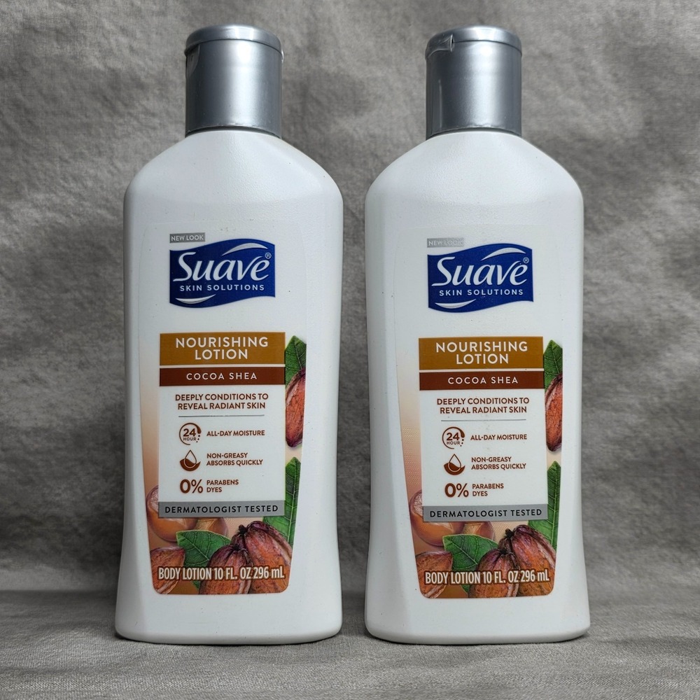 2 PACK-SUAVE Skin Solutions Nourishing Lotion Cocoa Shea - 10 oz.